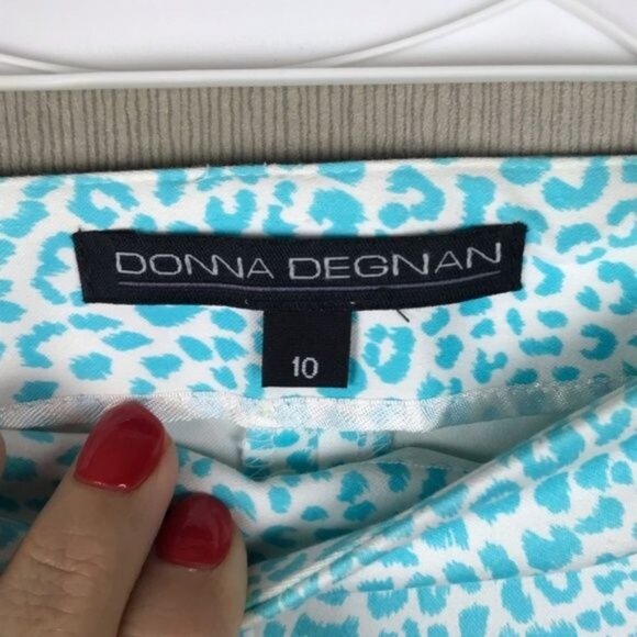 Leopard Print Womens Pants Size 10 Cotton & Lycra Blend with Side Zipper - Picture 8 of 8